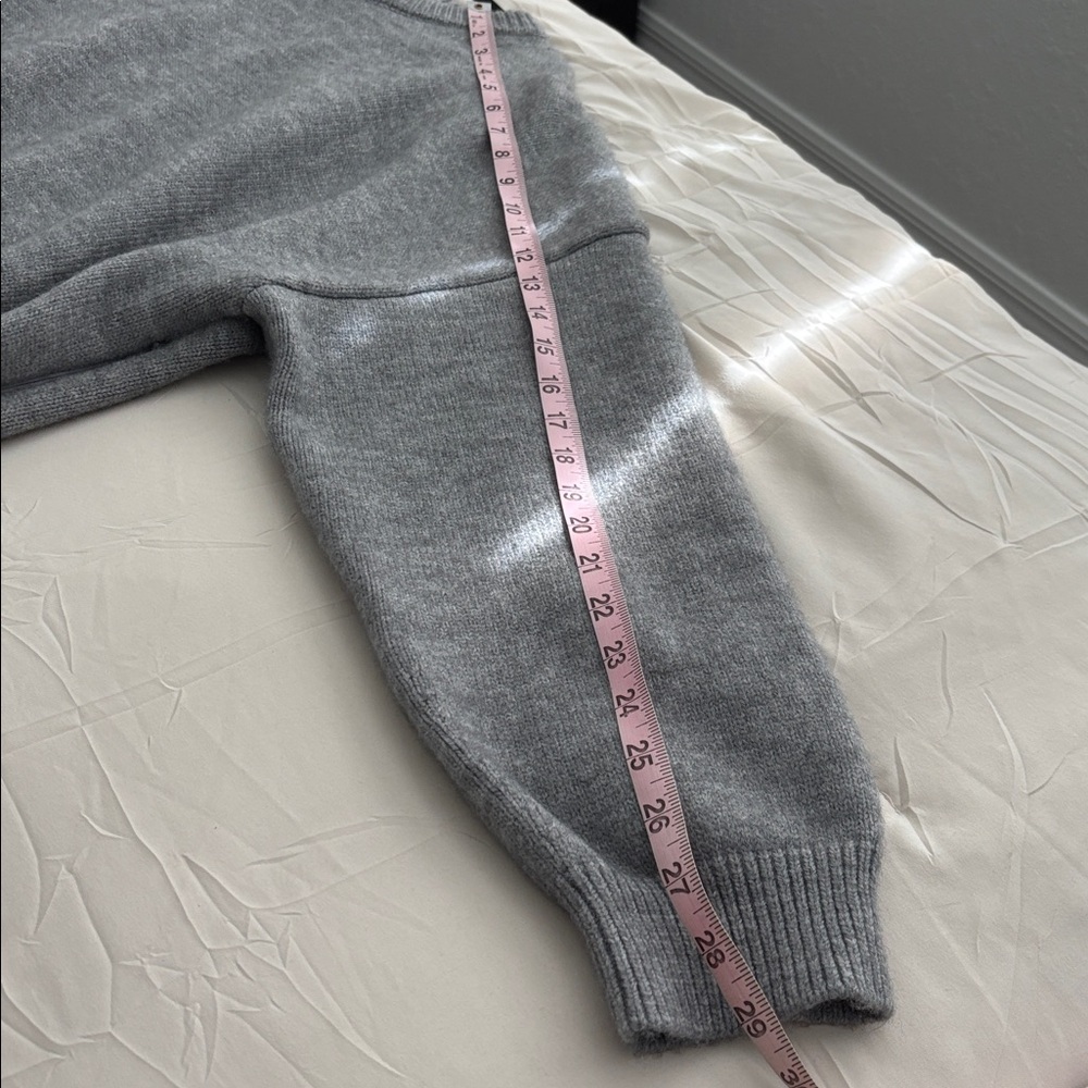 NWT Anthropologie Glamorous Gray Sweater Dress with  Silver Sequin Midi  Skirt - Picture 5 of 10